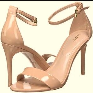 ALDO CALLY NUDE DUSTY PINK HIGH HEEL ANKLE STRAP SANDALS SHOES